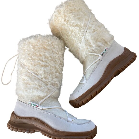 NWT PAJAR Italian Handcrafted Fur Ski Snow Boots 40 Off White -20C MSRP$495 - Picture 7 of 14